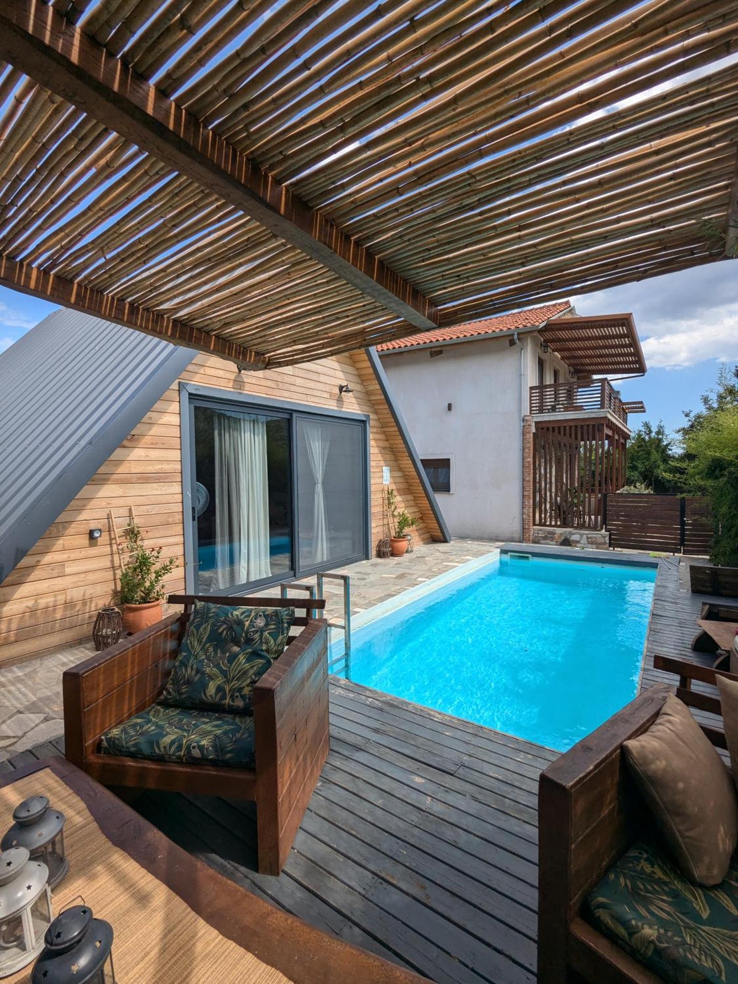 Unique Wooden Villa With Pool Olympiada Exterior photo